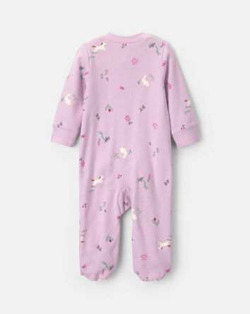 Baby Girl Unicorn 2-Way Zip Sleepers - Purple, 