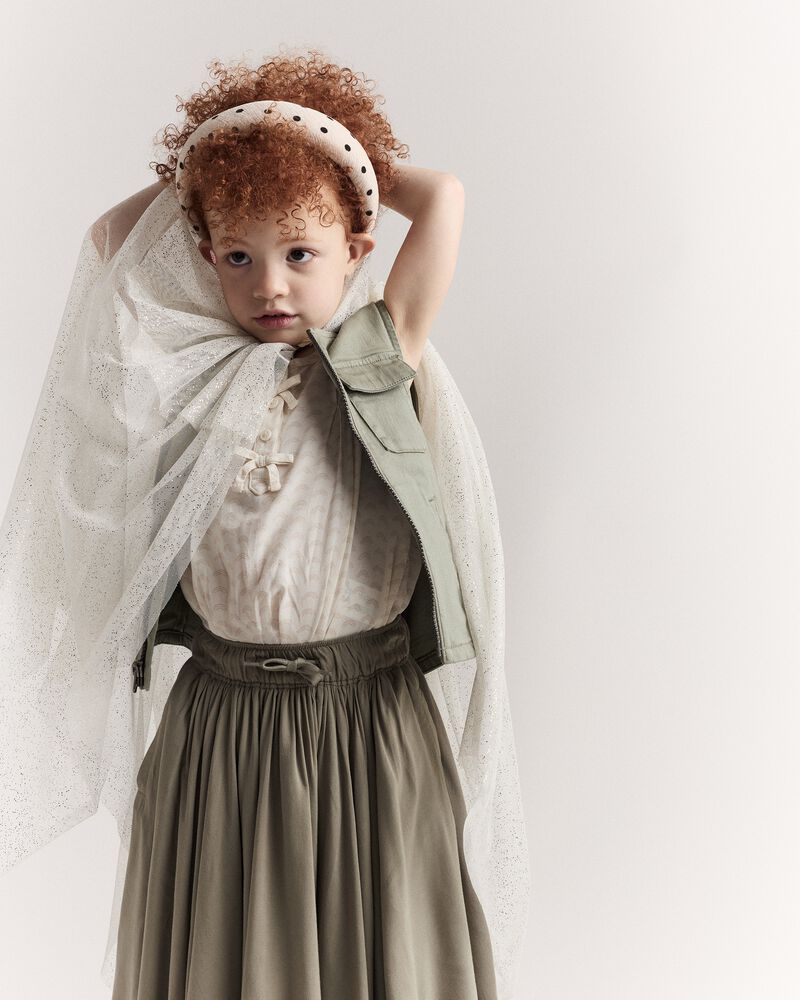 Toddler Girl Confetti Dress Up Cape - Cream/Gold, image 4 of 6 slides