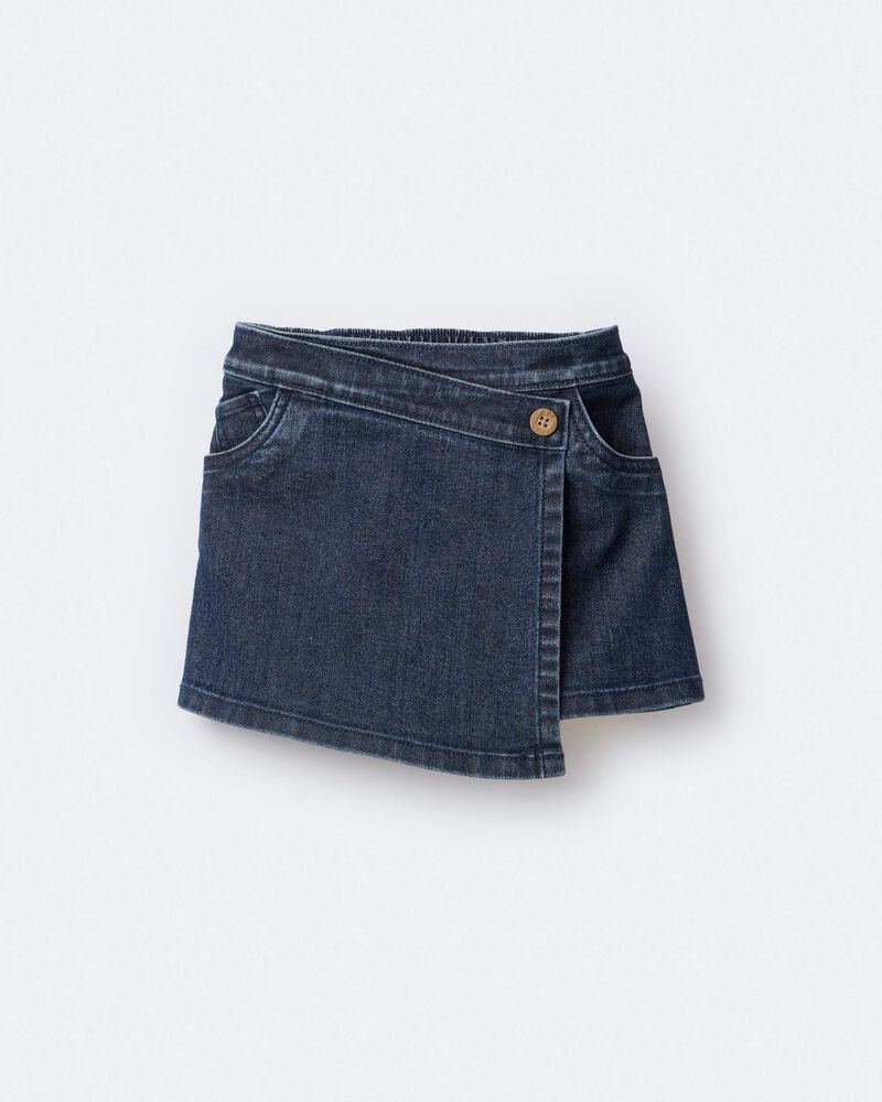 Toddler Girl Asymmetrical Denim Skirt - Blue, image 2 of 7 slides