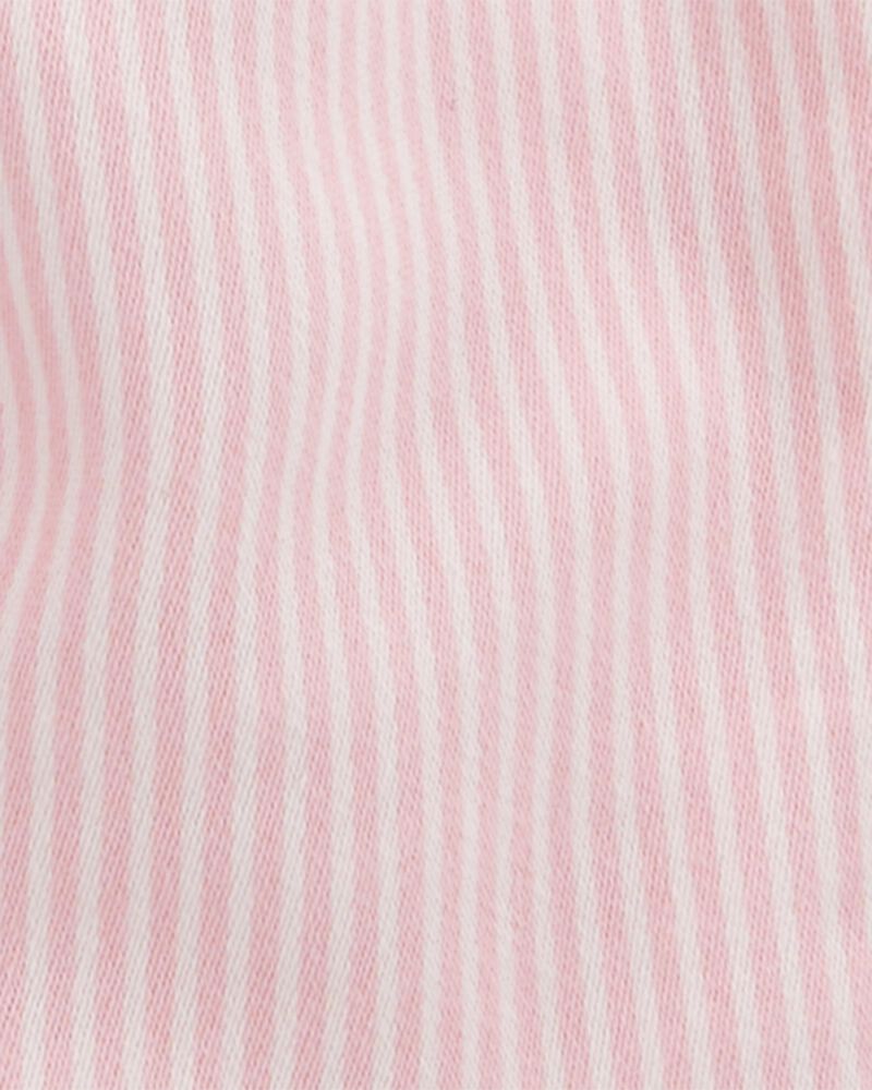 B&eacute;b&eacute; Salopette en denim tricot&eacute; &agrave; rayures hickory - Rose, image 3 sur 3 diapositives
