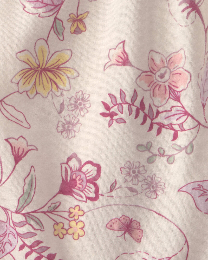 B&eacute;b&eacute; fille - Cache-couche manches courtes &agrave; motif floral - Ivoire, image 2 sur 2 diapositives