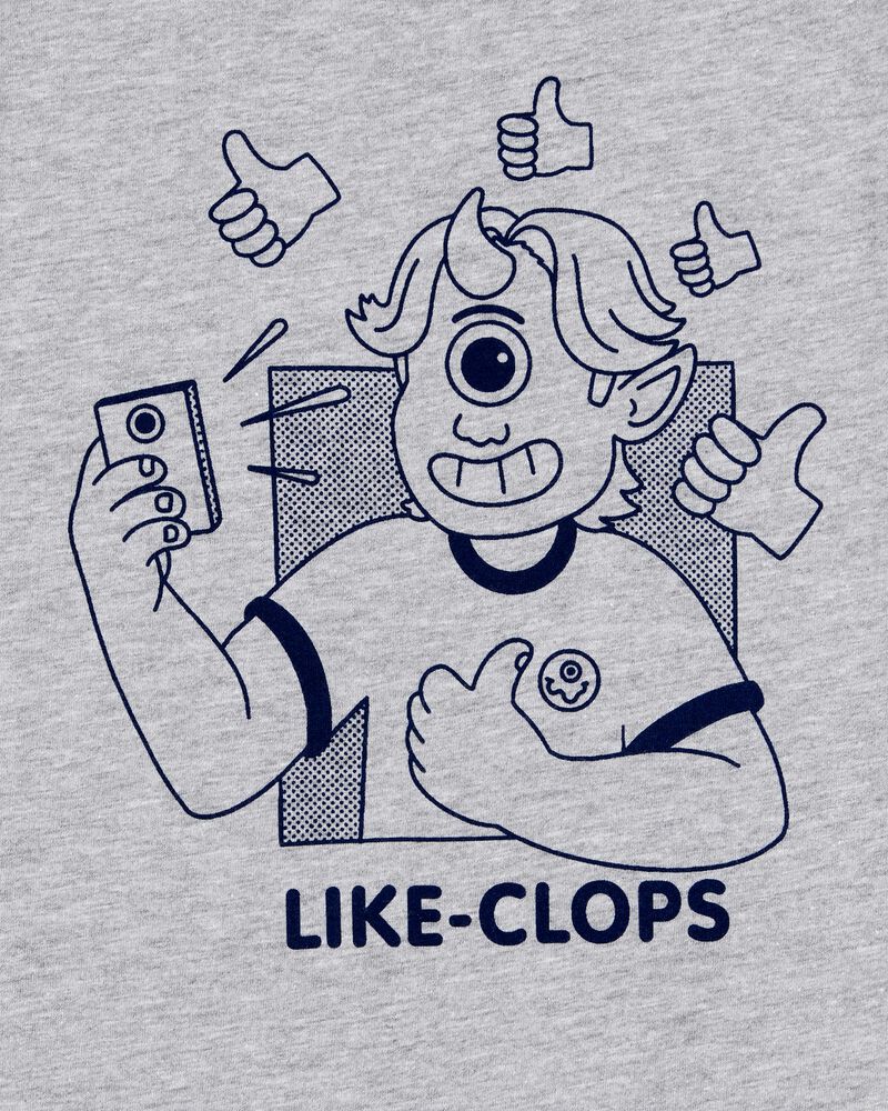 Kid "Like-Clops" Short-Sleeve Graphic Tee - Grey, image 2 of 3 slides