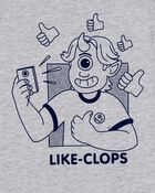Kid "Like-Clops" Short-Sleeve Graphic Tee - Grey, image 2 of 3 slides