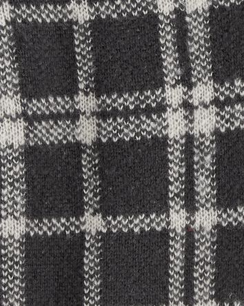 Cardigan boutonné en tricot doux à motif écossais, 