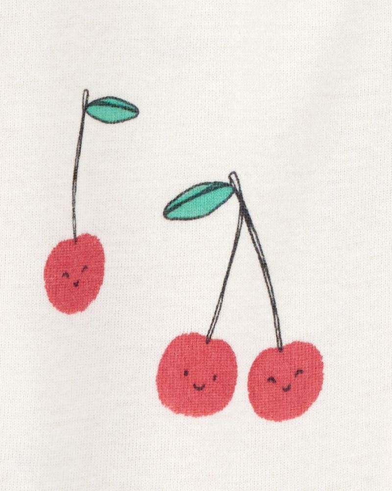 Toddler 1-Piece Cherry Print 100% Snug Fit Cotton Footie Pyjamas, image 3 of 5 slides