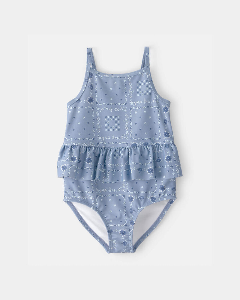 Tout-petit fille - Maillot de bain 1 pi&egrave;ce bandana pour fille - Bleu, image 1 sur 3 diapositives