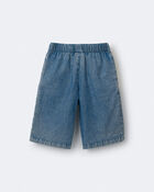 Toddler Girl Wide-Leg Cropped Pant in Chambray, image 6 of 7 slides