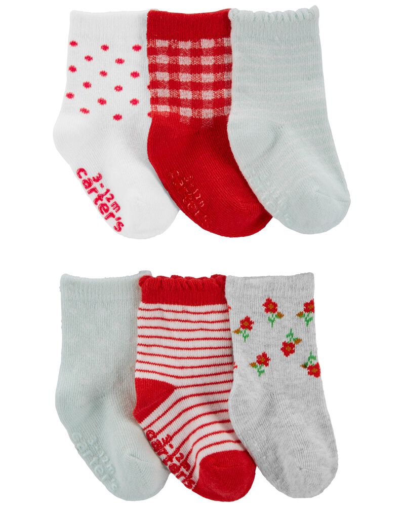 6-Pack Floral Socks, image 1 of 1 slides