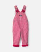 Toddler Boy Hickory Stripe Overalls - Red/White, image 1 of 4 slides
