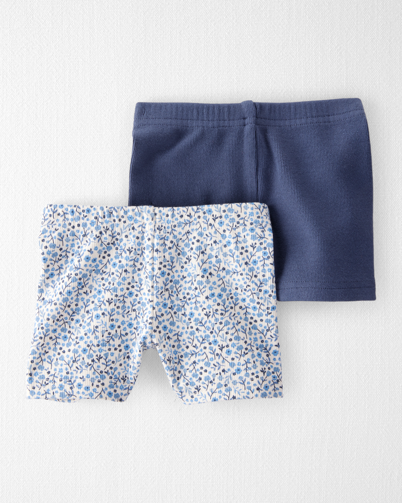 Baby 2-Pack Organic Cotton Ribbed Shorts, image 2 of 3 slides