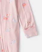 Baby Girl Flamingo PurelySoft&trade; Snug Fit Sleeper - Pink, image 3 of 9 slides
