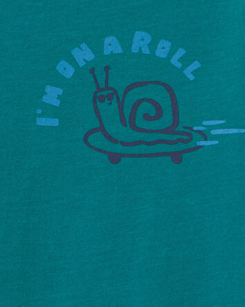 Tout-petit gar&ccedil;on - T-shirt manches longues &agrave; imprim&eacute; escargot &ndash; Sarcelle, 