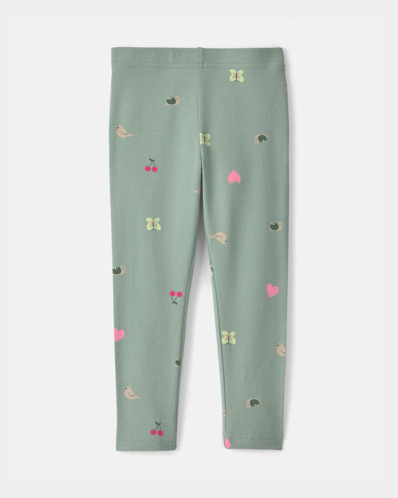 Tout-petit fille - Legging extensible &agrave; motif inspir&eacute; de la nature - Vert, image 2 sur 3 diapositives