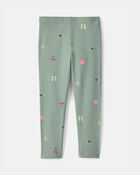 Tout-petit fille - Legging extensible &agrave; motif inspir&eacute; de la nature - Vert, image 2 sur 3 diapositives