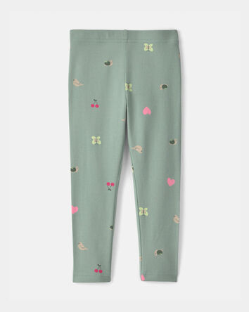 Toddler Girl Nature Pull-On Stretch Leggings - Green, 