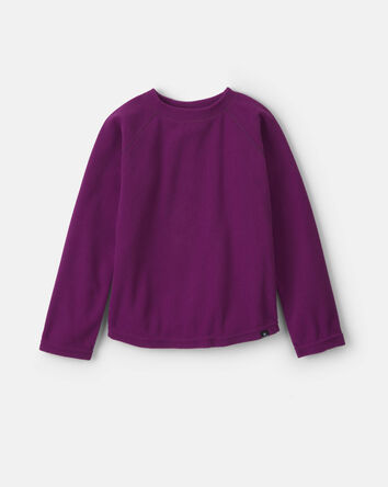 Girls Kombi Base Layer Fleece Crew Top - Berry, 