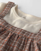 Baby Girl 2-Piece Organic Cotton Plaid Jumper Set, image 4 of 7 slides