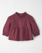 Baby Girl Organic Cotton Peplum Top, image 1 of 3 slides