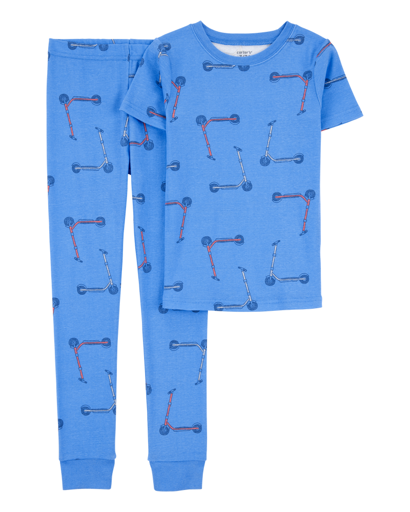 Kid 2-Piece Scooter Print 100% Snug Fit Cotton Pyjamas, image 1 of 3 slides