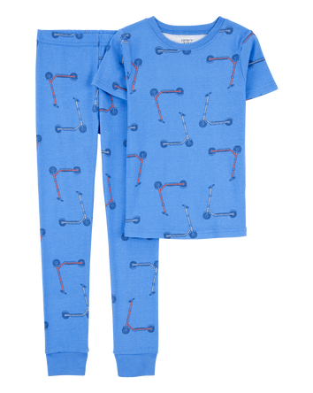 Kid 2-Piece Scooter Print 100% Snug Fit Cotton Pyjamas, 