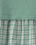 B&eacute;b&eacute; fille - Ensemble 2 pi&egrave;ces robe manches longues en flanelle &ndash; Vert, image 6 sur 6 diapositives