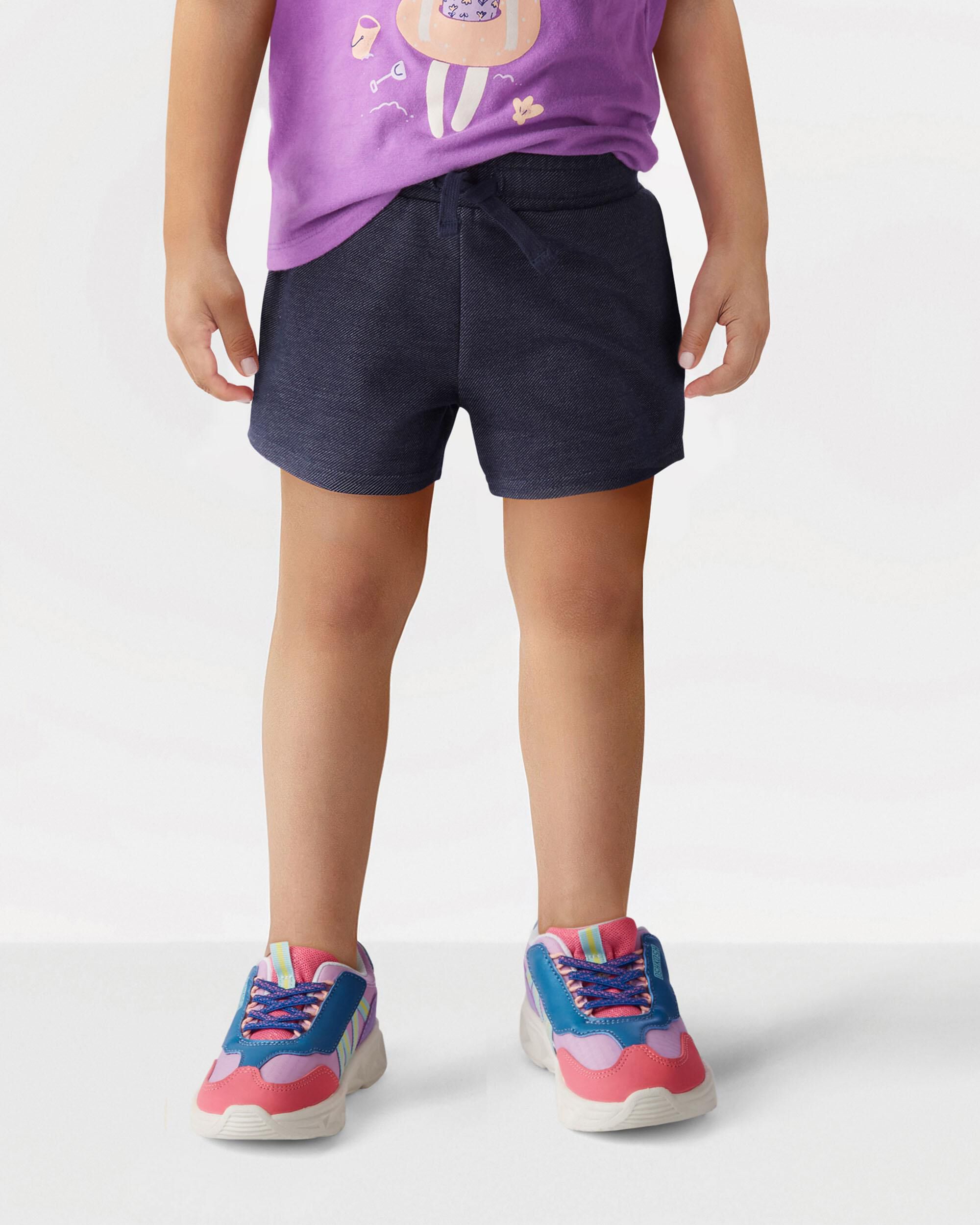 Toddler Knit Denim Pull On French Terry Shorts