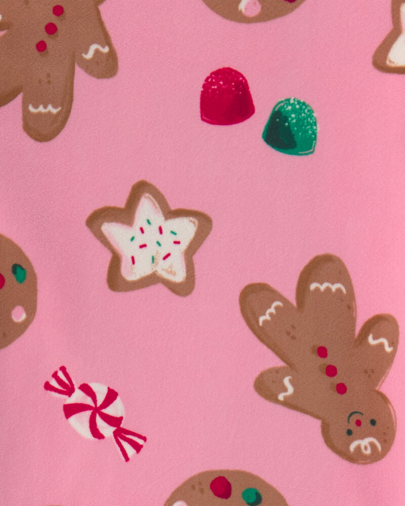 Girls 2-Piece Christmas Gingerbread DreamPlush Snug Fit Pyjama Set - Pink, image 2 of 3 slides