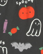 Girls Halloween Long-Sleeve Dress - Black/Orange, image 3 of 4 slides
