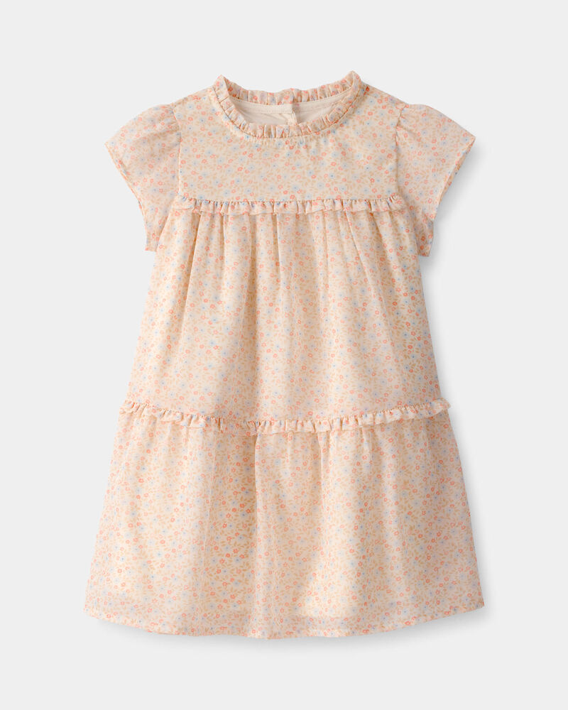 Toddler Girl Floral Tiered Dress - Pink, image 1 of 4 slides