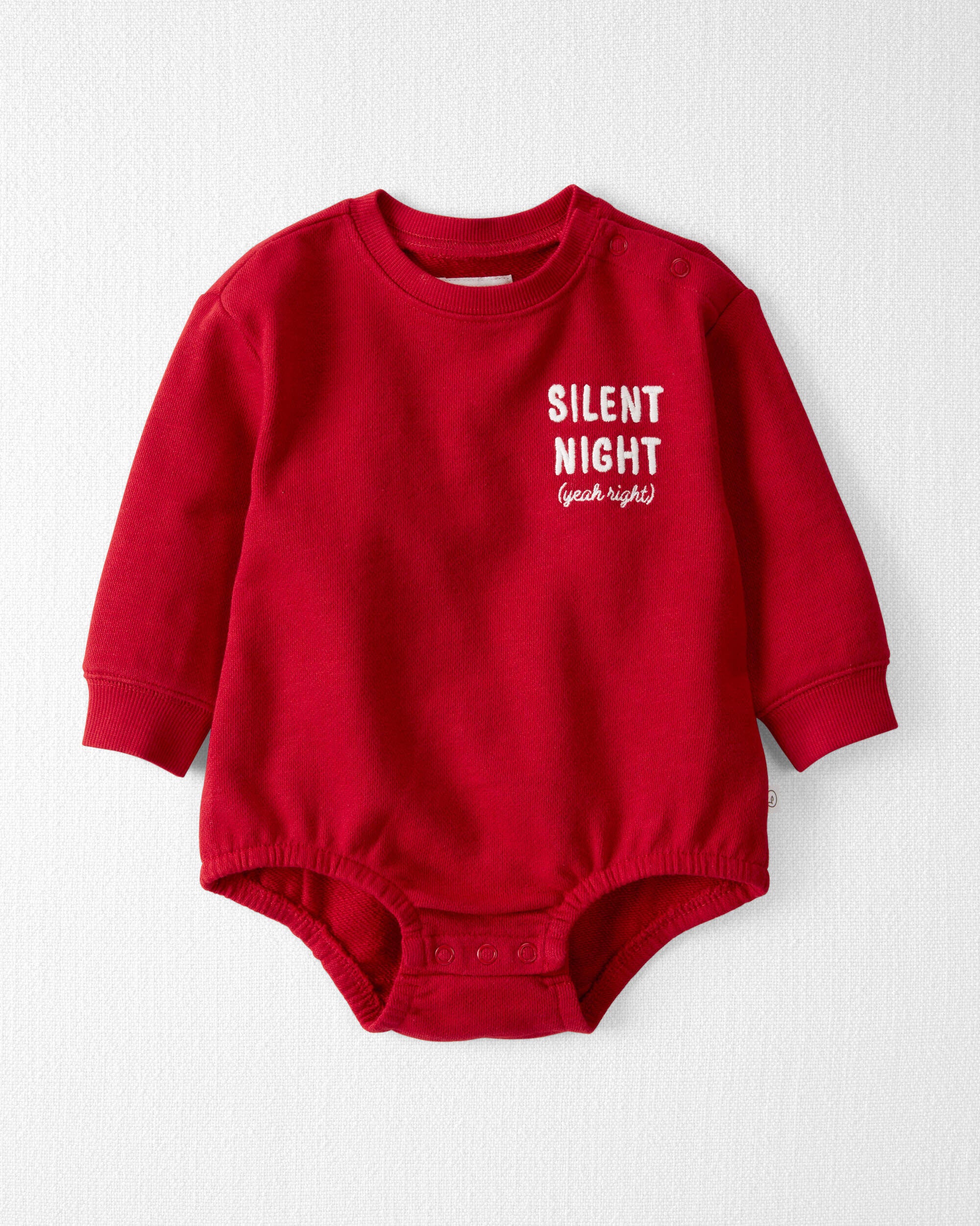 Baby Girls Baby Organic Cotton Silent Night Bubble Bodysuit NB Little Planet