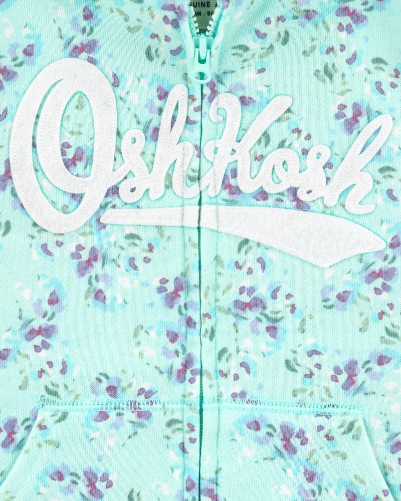 Baby Floral Print OshKosh Jacket - Blue, image 2 of 3 slides