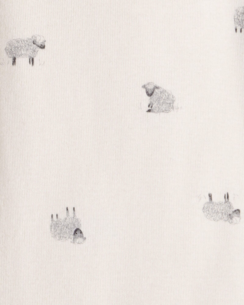 Baby Boy 2-Piece Sheep Print Cotton Long-Sleeve Overall Set - White/Grey, image 5 of 6 slides