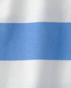 Boys Striped French Terry Pullover Sweatshirt - Blue/White, image 2 of 3 slides