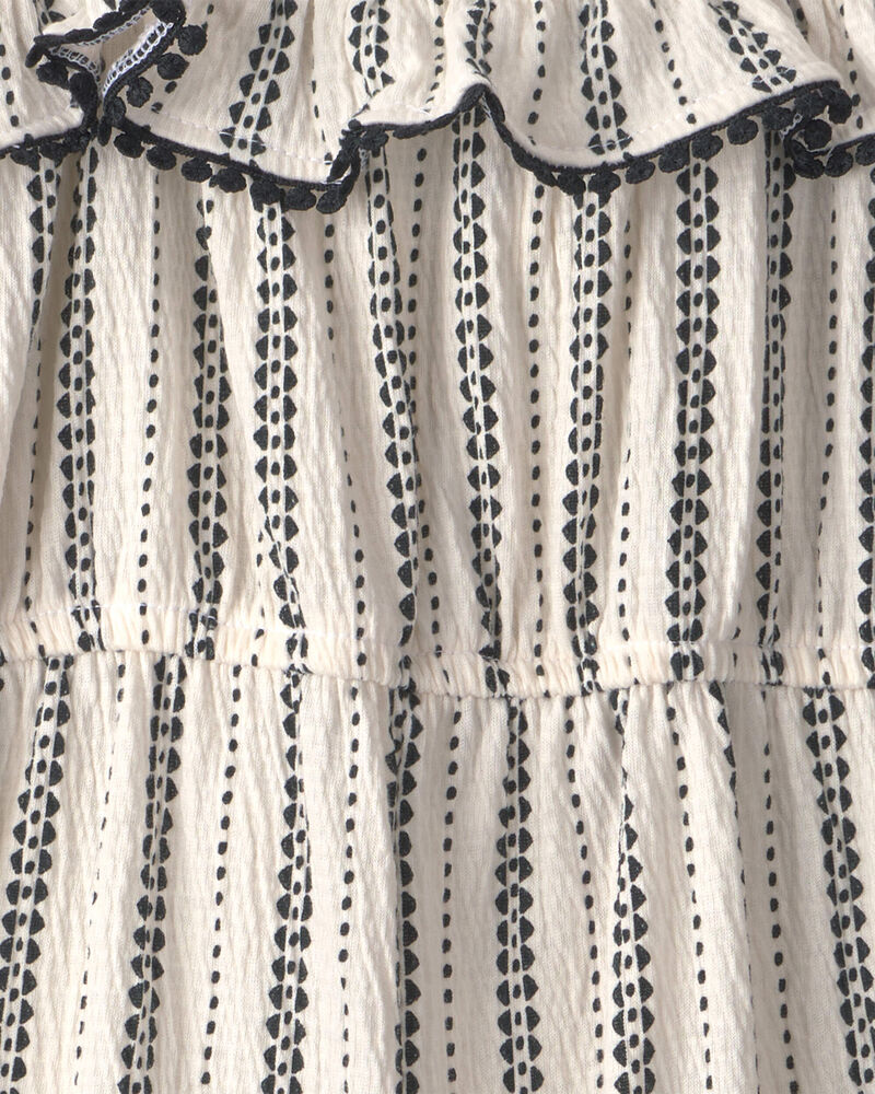 Toddler Girl Striped Ruffle Jumpsuit - Cream, image 6 of 7 slides