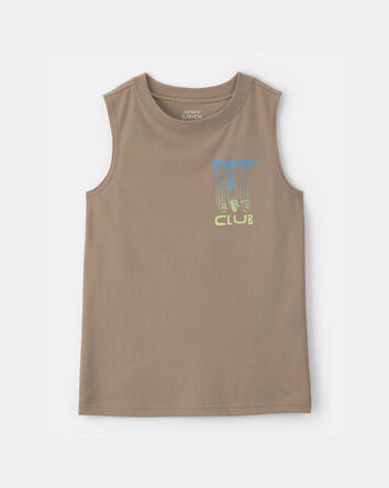 Boys 'Surf Club' Graphic Tank - Brown, 