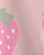 Tout-petit fille - Short de cycliste, fraises - Rose, image 3 sur 3 diapositives