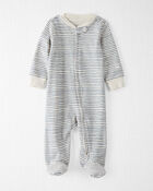 Bébé Grenouillère rayée en coton biologique , image 1 sur 4 diapositives