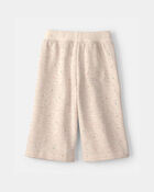 Baby Girl Heart Fleece Drawstring Pants - Cream, image 2 of 4 slides