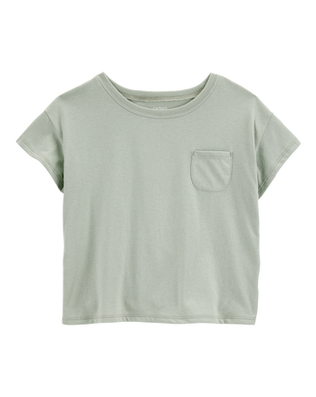 Kid Solid Short-Sleeve Fashion Top - Green, 
