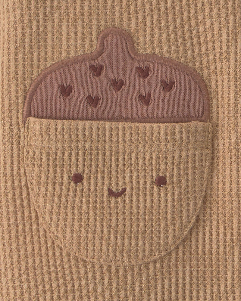 Baby Boy 2-Piece Thanksgiving Thermal Long-Sleeve Overall Set - Brown, image 3 of 6 slides