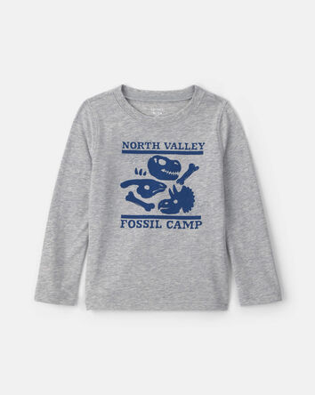 Toddler Boy 'North Valley Fossil Camp' Dinosaur Long-Sleeve Graphic Tee - Grey, 