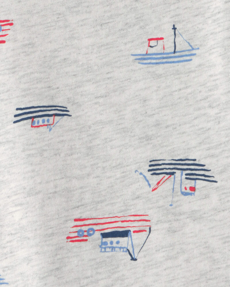 Baby Boy 2-Piece Boat Romper Set - Blue/Grey, image 5 of 6 slides