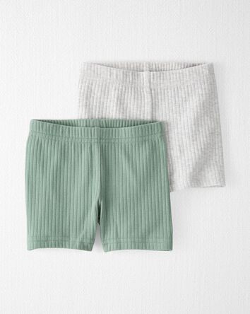 Organic Cotton Ribbed Pedal Shorts, 
