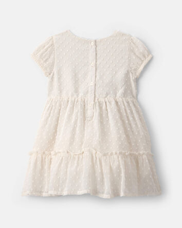 Toddler Girl Swiss Dot Occasion Dress - Cream, 