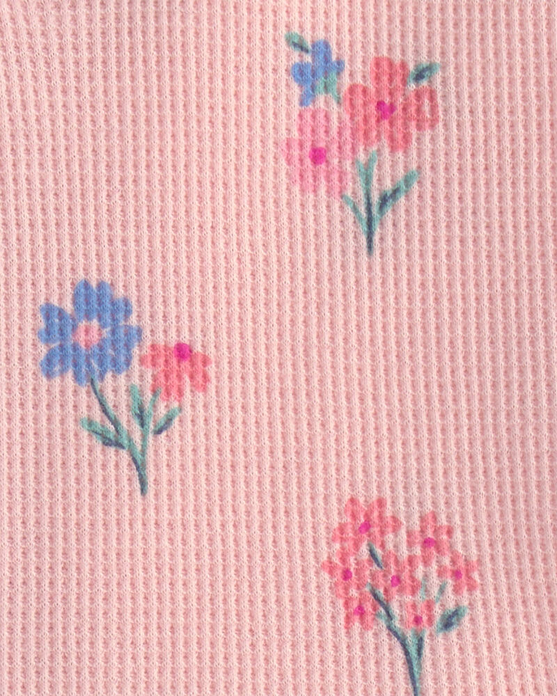 Toute-petit fille - Pyjama ajust&eacute; 1 pi&egrave;ce isotherme &agrave; motif floral &ndash; Rose, image 3 sur 3 diapositives