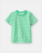 Toddler Striped Tee - Green, image 1 of 4 slides