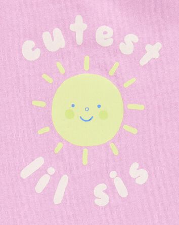 Baby Lil Sis Flutter-Sleeve Bodysuit, 