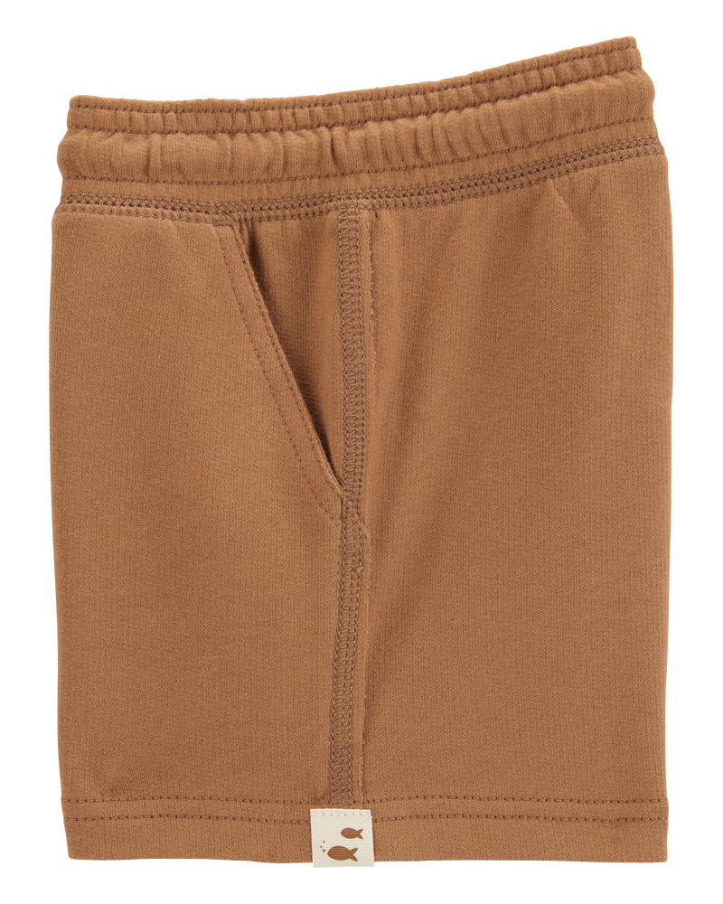Toddler Pull-On French Terry Rec Shorts - Brown, image 5 of 7 slides