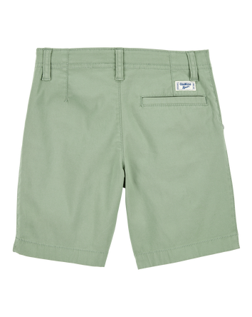 Kid Green Flat-Front Shorts, 