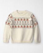 Jeune - Chandail tricot motif jacquard en coton biologique, image 1 sur 3 diapositives